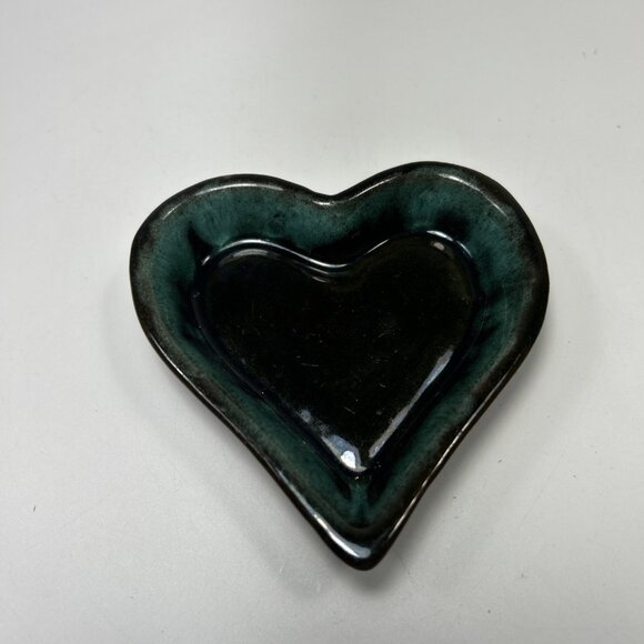 Blue Mountain Pottery Heart Trinket Dish Box1 redware canada - Picture 1 of 6